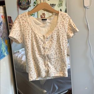 Brandy Melville Pink Floral Crop Top Burton Down